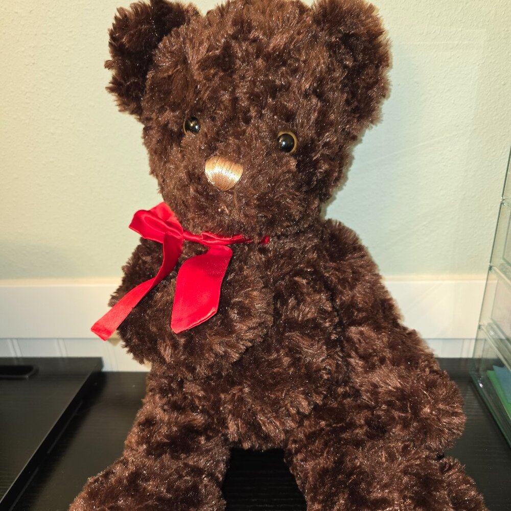 Build-a-Bear Brown Bear with Red Bow 18" Stuffed Animal Plush